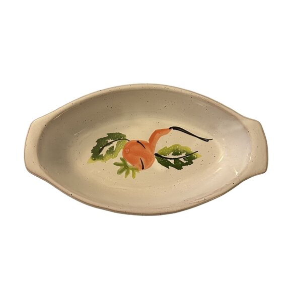 Vintage Marzia Italy Hand Painted Ceramic Oval Side Dish 8.5" With Artistic Veg - Picture 1 of 2